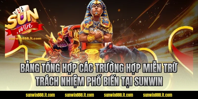 Bảng tổng hợp các trường hợp miễn trừ trách nhiệm phổ biến tại Sunwin